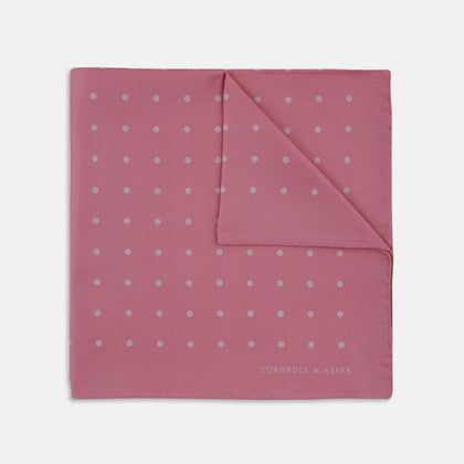 Rose and White Spot Silk Pocket Square