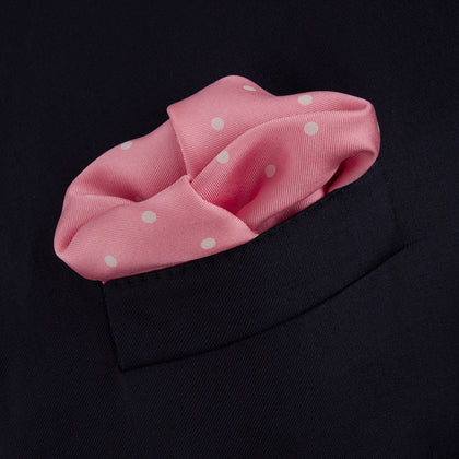 Rose and White Spot Silk Pocket Square Image 3