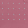 View 3 of product The Rose and White Spot Silk Pocket Square by Turnbull & Asser features rose pink silk with white polka dots and Turnbull & Asser branding in the corner—a refined accessory for any navy suit collection.