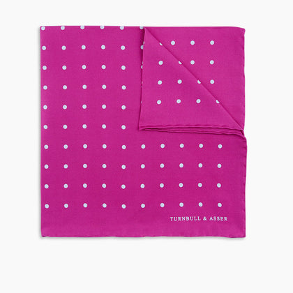Fuchsia Spot Silk Pocket Square Image 4