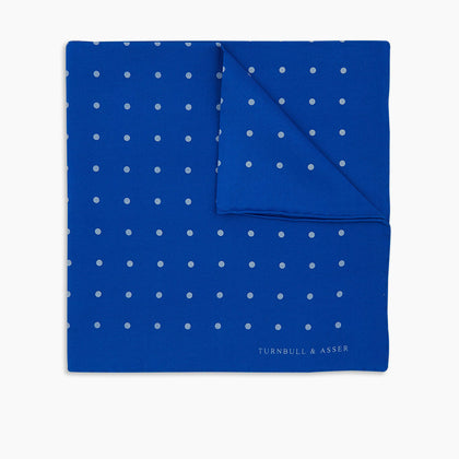 Royal Blue Spot Silk Pocket Square Image 4