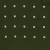 View 3 of product The Turnbull & Asser Olive Spot Silk Pocket Square features white polka dots, the brand’s logo in one corner, and a stylishly folded tip for a dapper finish.