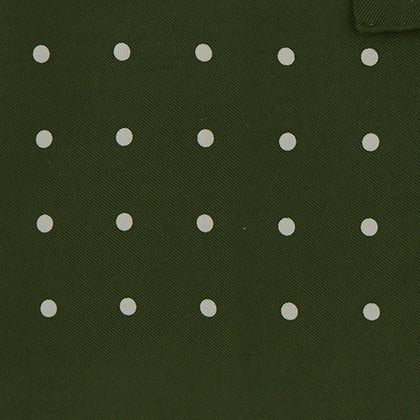 Olive Spot Silk Pocket Square Image 2