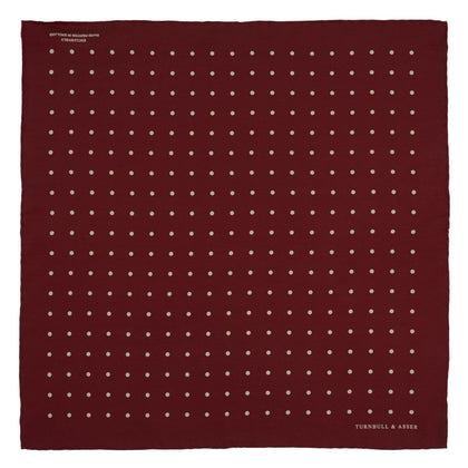 Burgundy Spot Silk Pocket Square Image 1