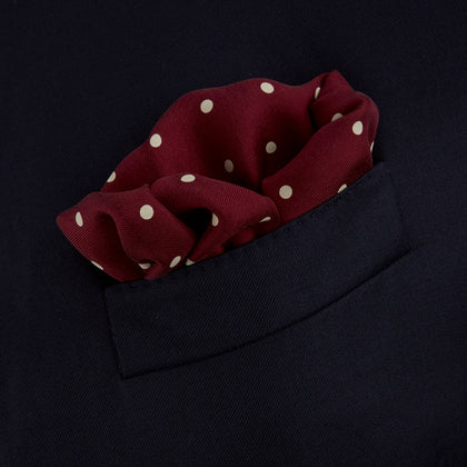 Burgundy Spot Silk Pocket Square Image 3