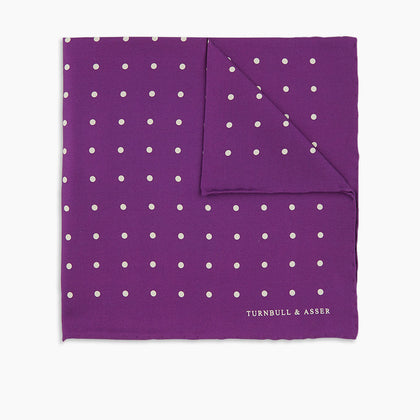 Purple Spot Silk Pocket Square Image 4