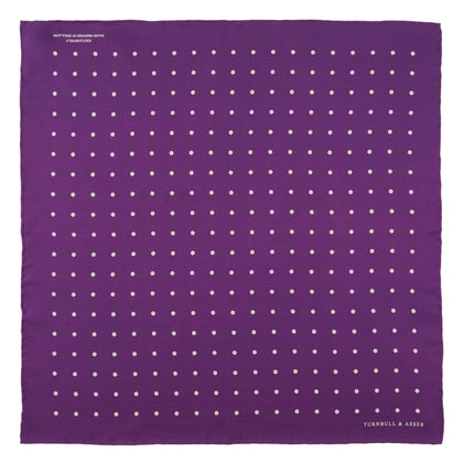 Purple Spot Silk Pocket Square Image 1