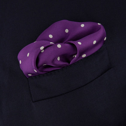 Purple Spot Silk Pocket Square Image 3