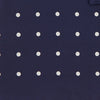 View 3 of product The Navy Spot Silk Pocket Square by Turnbull & Asser features a white polka dot pattern and is neatly folded at one corner, with the brand name printed in white on the lower right—perfect for pairing with pinstripe suits.
