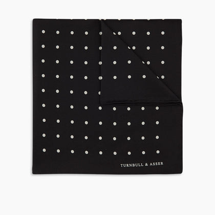Black Spot Silk Pocket Square Image 4