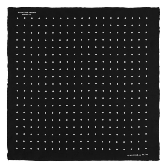 Black Spot Silk Pocket Square Image 1