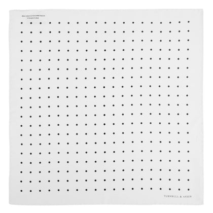 White and Black Spot Silk Pocket Square Image 1
