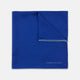 A Dark Blue Piped Silk Pocket Square by Turnbull & Asser, neatly folded with white edging and the brand's logo in one corner, displayed on a plain white background.