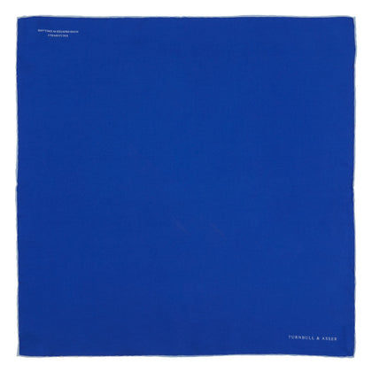 Dark Blue Piped Silk Pocket Square Image 1