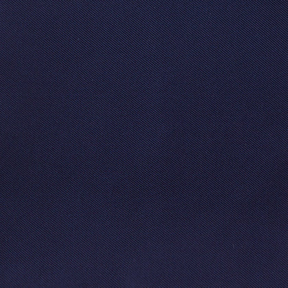 Navy and White Piped Silk Pocket Square Image 2