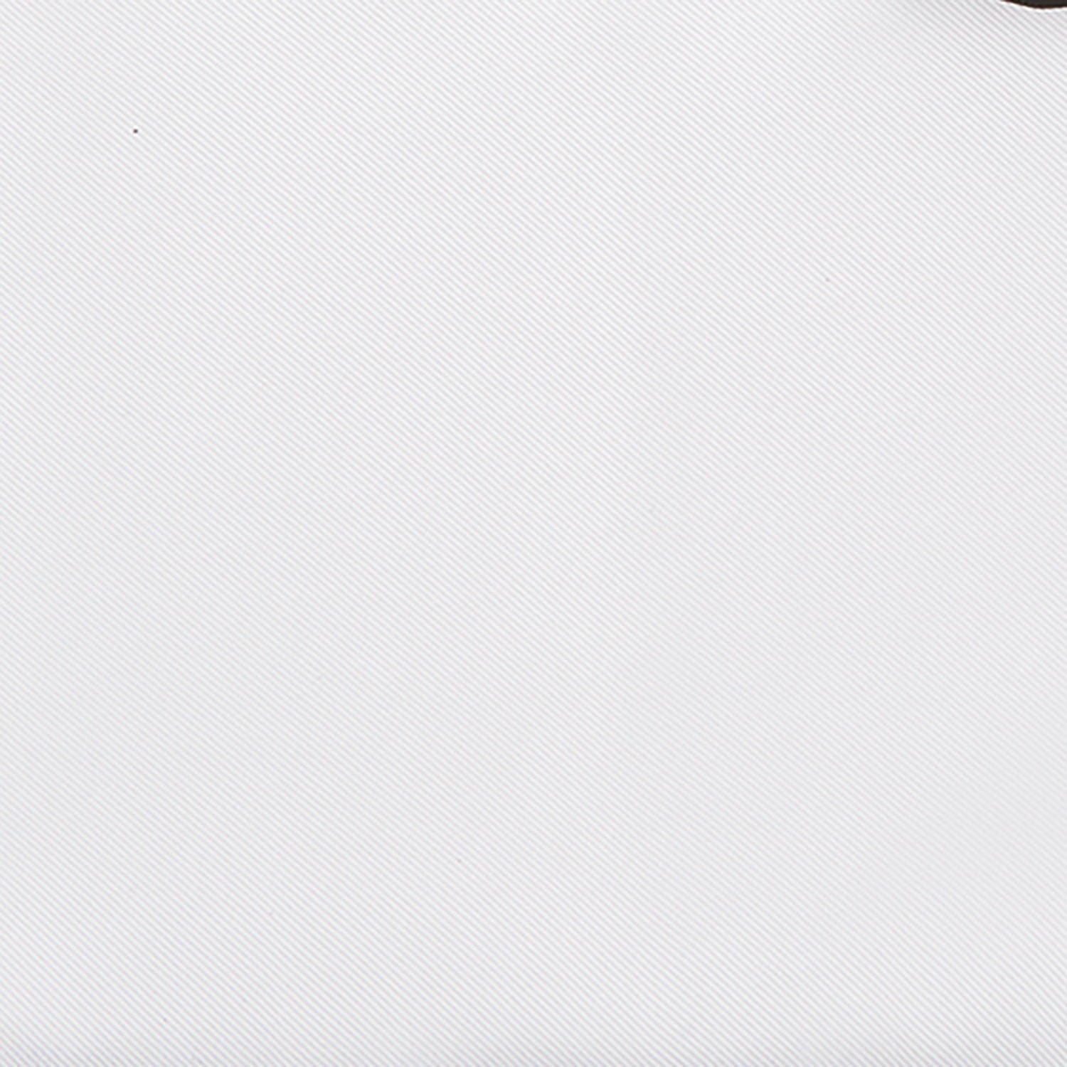 View 3 of product The Turnbull & Asser White and Black Piped Silk Pocket Square features a crisp white base with black edging, neatly folded to showcase the logo in black on the lower right—elegant monochrome style for any occasion, shown on a light gray background.