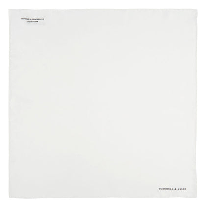 White Piped Silk Pocket Square Image 1