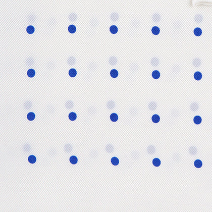 White and Blue Spot Silk Pocket Square Image 2
