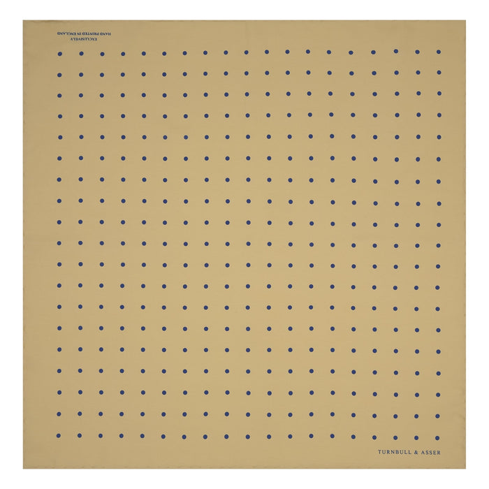 Yellow and Blue Spot Silk Pocket Square Image 1