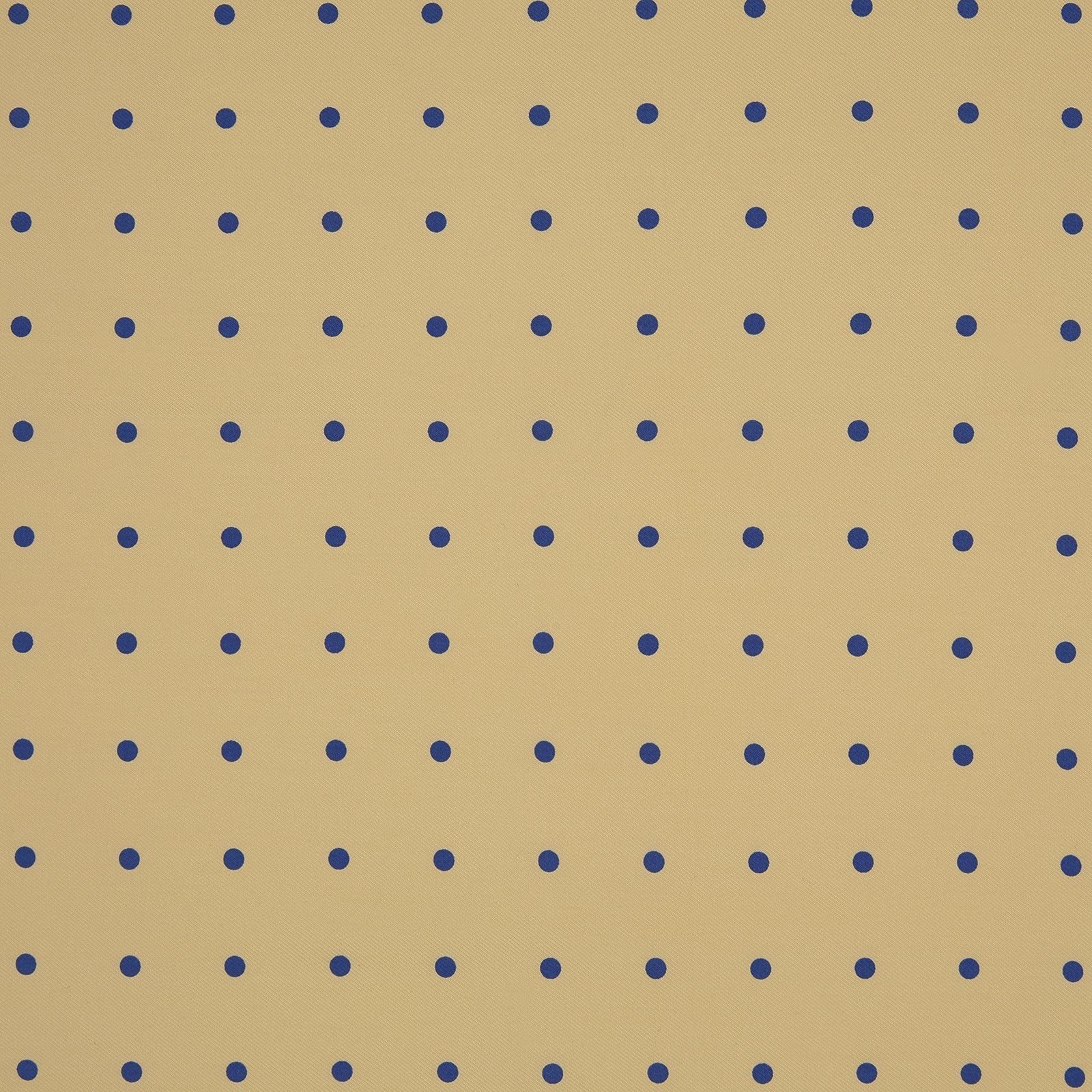 View 3 of product The Yellow and Blue Spot Silk Pocket Square by Turnbull & Asser features evenly spaced blue dots on yellow silk, with the brand name printed in one corner and a refined folded finish.