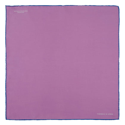 Lilac and Navy Piped Silk Pocket Square Image 1