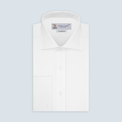Tailored Fit White Marcella Front Shirt with Kent Collar and Double Cuffs Image 1