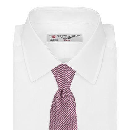 Dark Pink Houndstooth Silk Tie Image 1