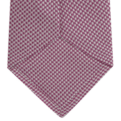 Dark Pink Houndstooth Silk Tie Image 3