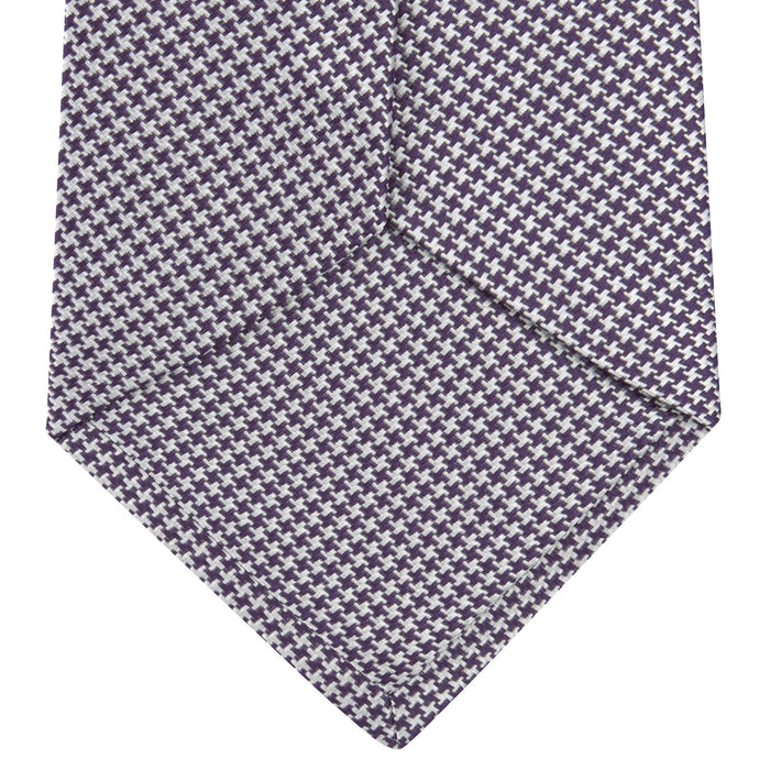 Plum Houndstooth Silk Tie Image 3