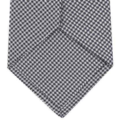Navy Houndstooth Silk Tie Image 3