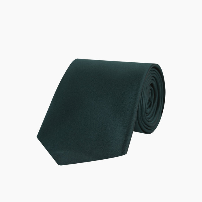 Forest Green Plain Satin Silk Tie Image 4