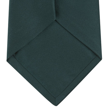 Forest Green Plain Satin Silk Tie Image 3