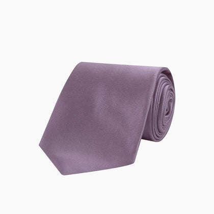 Lilac Plain Satin Silk Tie Image 4