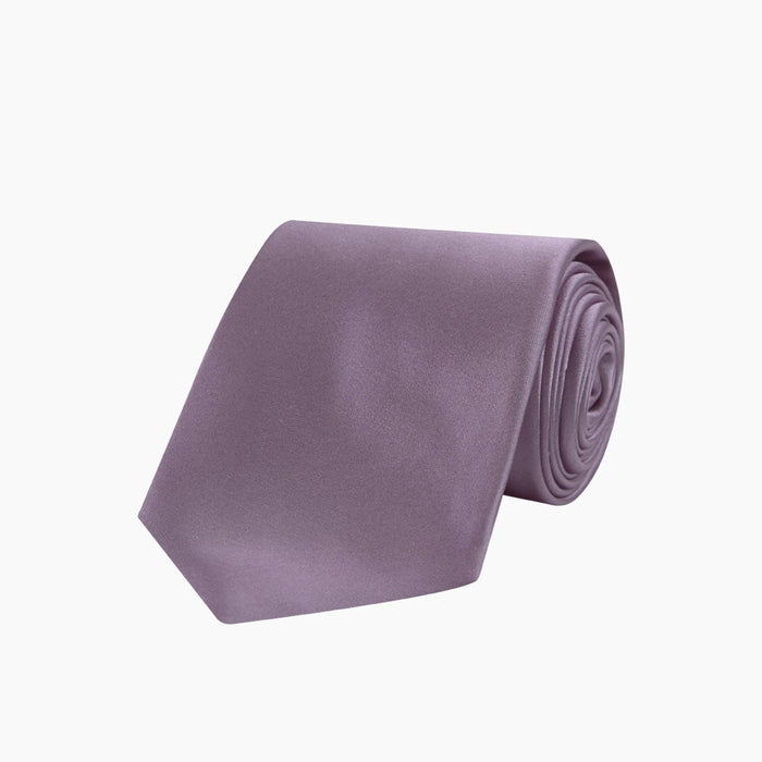 Lilac Plain Satin Silk Tie Image 4