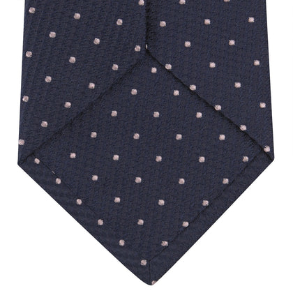 Navy and Rose Spot Lace Silk Tie Image 3