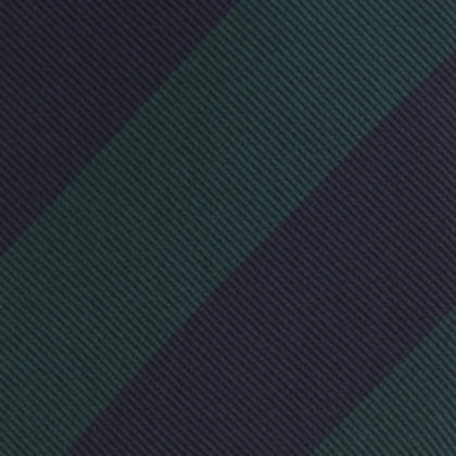 Navy and Forest Green Block Stripe Repp Silk Tie Image 2