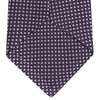 View 4 of product The Turnbull & Asser Plum and White Diamond Silk Tie features a subtle repeating pattern, shown rolled up on a white background—a timeless accessory to elevate any office shirt.