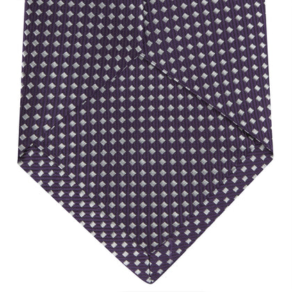Plum and White Diamond Silk Tie Image 3
