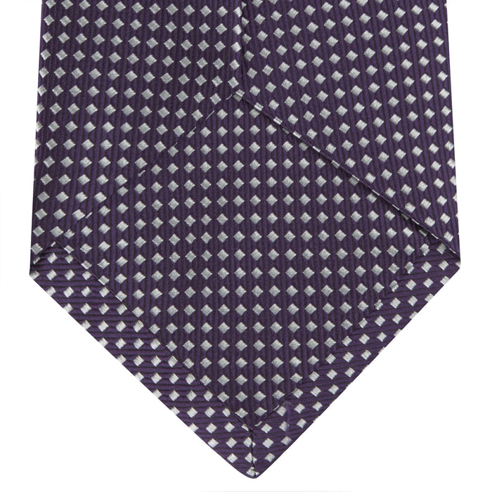 Plum and White Diamond Silk Tie Image 3