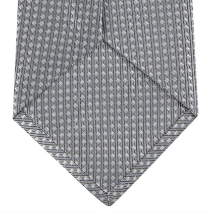 Grey and White Diamond Silk Tie Image 3
