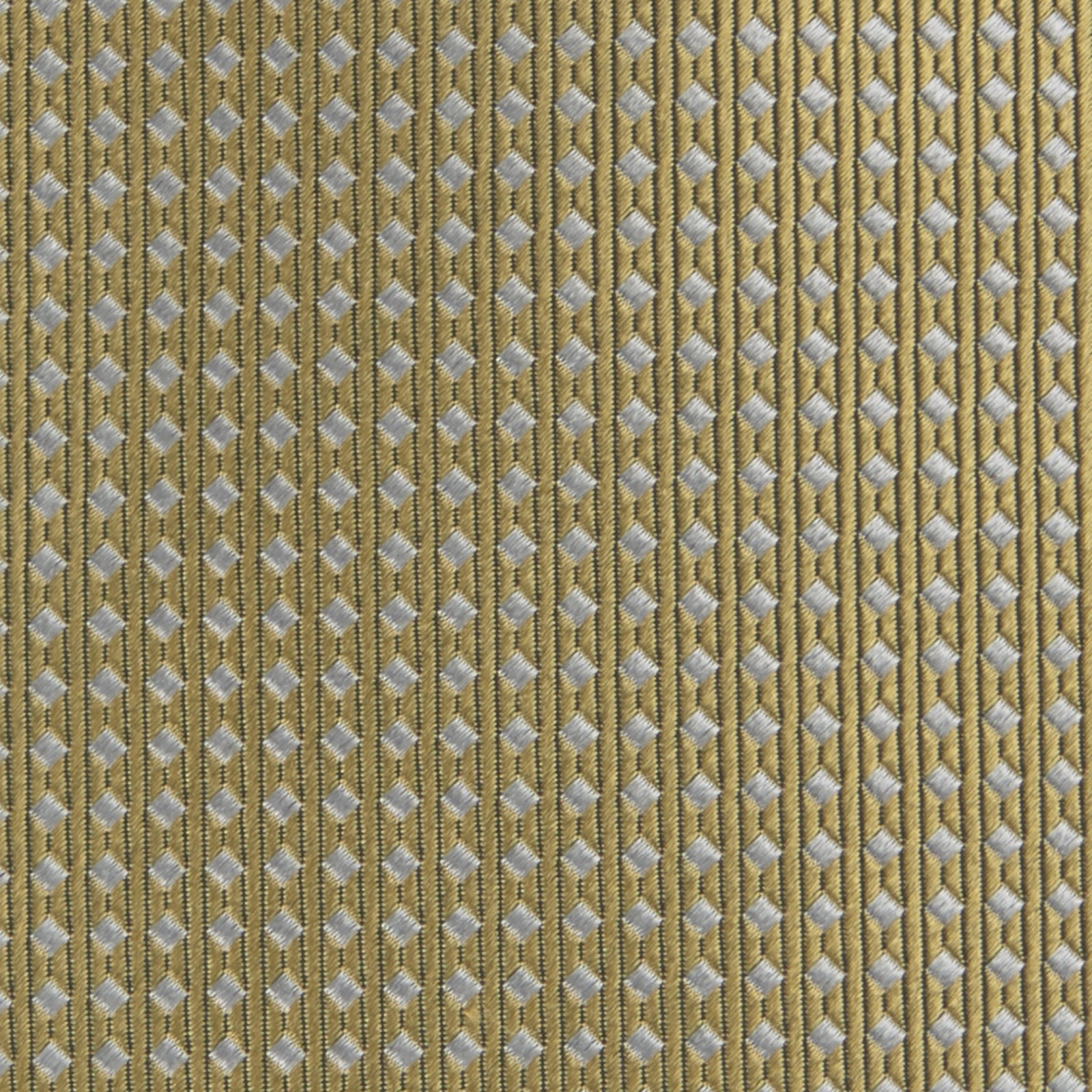 View 3 of product The Gold and White Diamond Silk Tie by Turnbull & Asser features a classic textured diagonal diamond pattern—ideal for elevating your favorite office shirt.