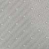 View 3 of product The Turnbull & Asser Silver and White Small Spot Herringbone Silk Tie features a subtle pattern of small, evenly spaced light dots and is expertly crafted from fine English silk.
