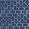 View 3 of product The Turnbull & Asser Blue Circle and Spot Silk Tie features a refined pattern of light blue and silver circles—ideal for pairing with an office shirt, elegantly displayed rolled on a plain white background.