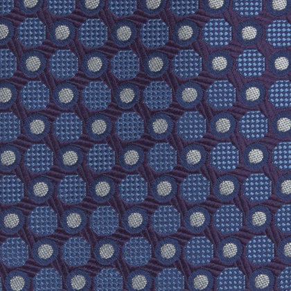 Plum and Blue Circle and Spot Silk Tie Image 2