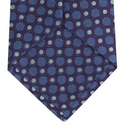 Plum and Blue Circle and Spot Silk Tie Image 3