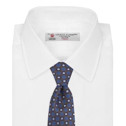 Brown and Blue Circle and Spot Silk Tie Image 1