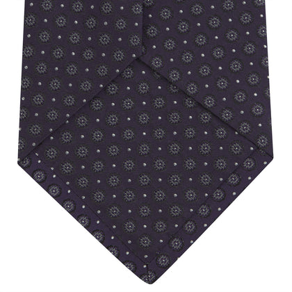 Plum Floral Spot Silk Tie Image 3