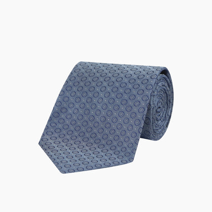 Light Blue Floral Spot Silk Tie Image 4