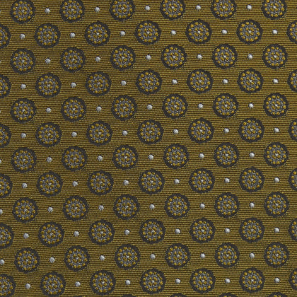 Gold Floral Spot Silk Tie Image 2