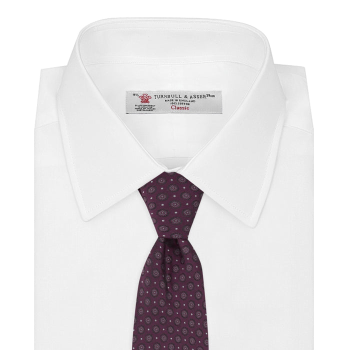 Wine Floral Spot Silk Tie Image 1